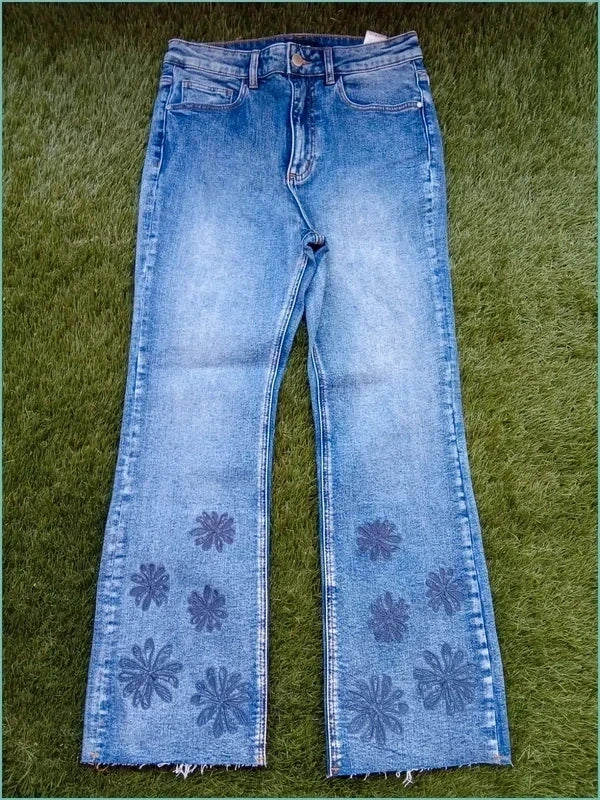 Vaqueros Desigual rectos bordados flores talla 40 nuevos