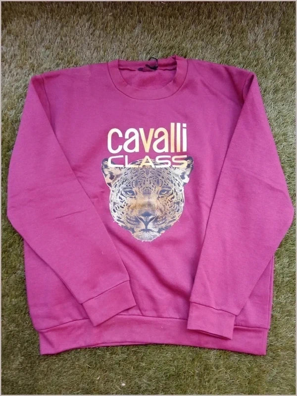 Sudadera Cavalli Class Leopardo Burdeos Talla L