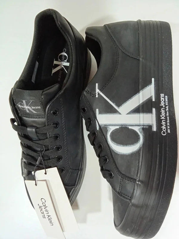 Calvin Klein Vulc Flatform Over Brand Negras Talla 38