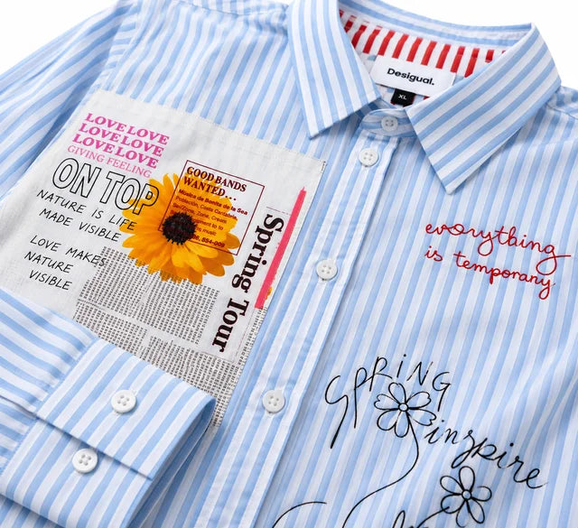 Camisa Desigual Rayas Spring Tour Talla XL