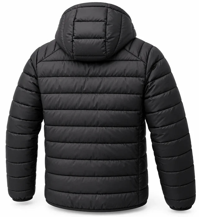 Chaqueta Lacoste Acolchada Negra con Capucha