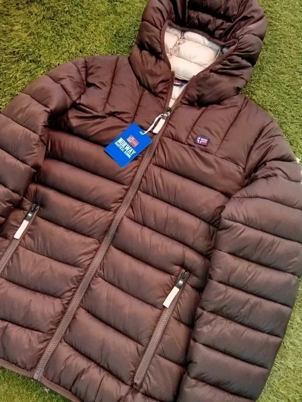 Chaqueta Norway Nautical School acolchada marrón con capucha