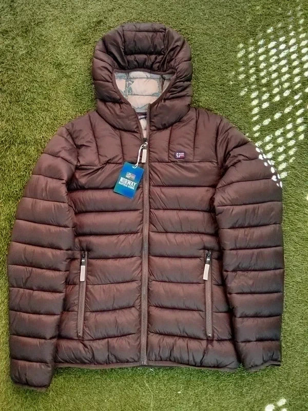 Chaqueta Norway Nautical School acolchada marrón con capucha